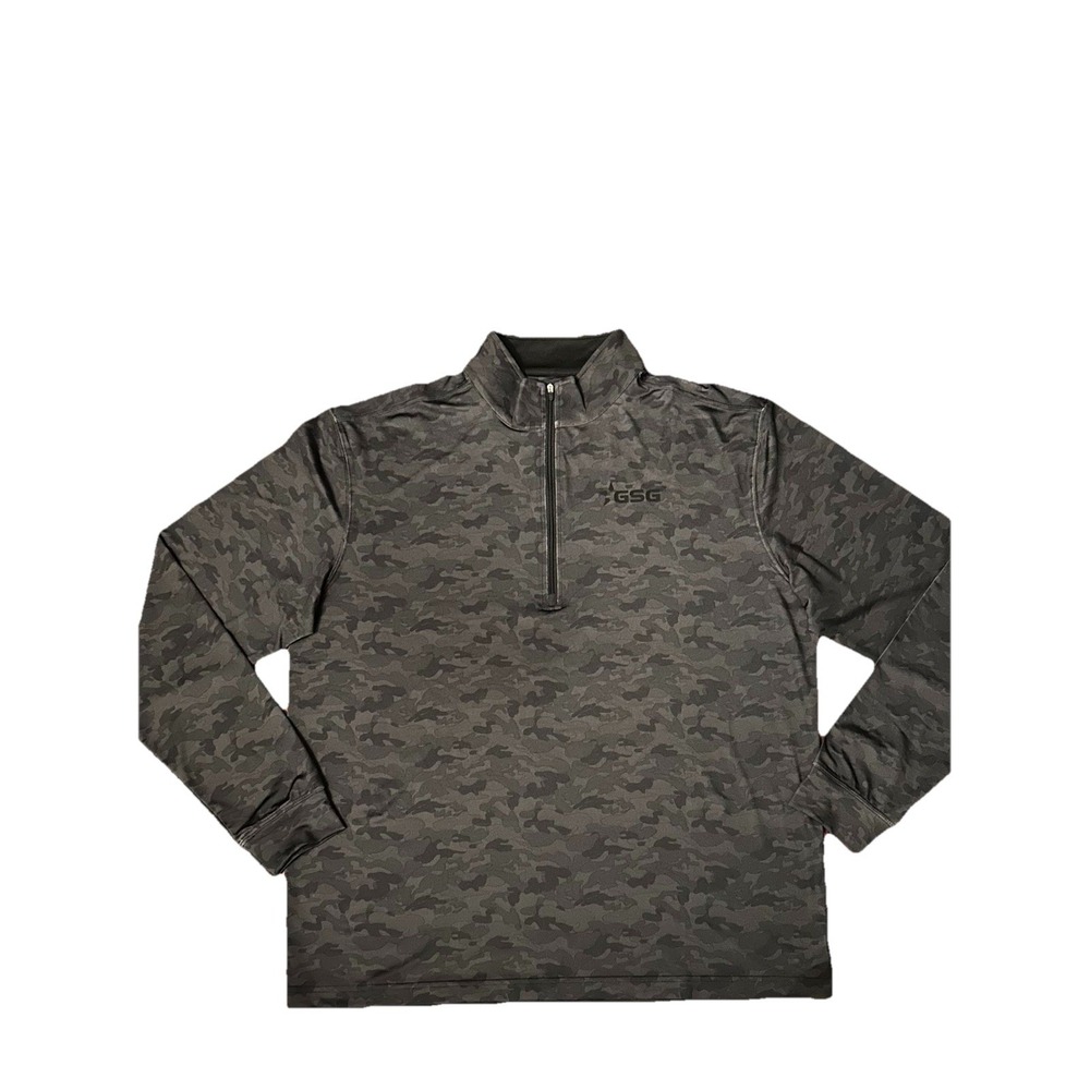 Straight Down Quarter Zip Shirt Mens XL Camo Performance Golf Pullover‎ Logo